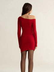 Slim-Fit Off-Shoulder Ruched Mini Dress