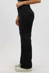 Black Cargo Pants Mid Rise