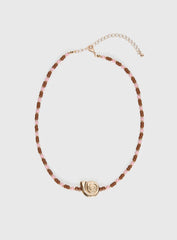Danyel Beaded Necklace Pink / Brown