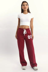 Red Track Pants Wide Leg