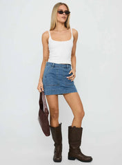 Hughes Mini Skirt Light Blue Denim