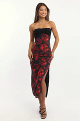 Multi Floral Bodycon Dress Mesh