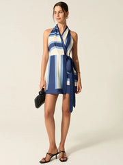Striped Halter Mini Dress