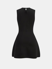 Sleeveless Flared Dress with Sequin Embellishments