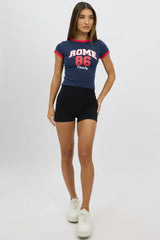 Blue Graphic Tee Short Sleeve