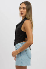 Black Vest Tie Back