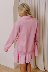 Preppy Charm Stripe Mini Dress in Pink