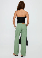 Mercadi Cargo Straight Leg Jeans Green