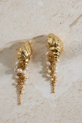 18K Gold Plated Hearing Waves Earrings Gold