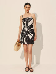 Abstract Floral Print Cami Dress