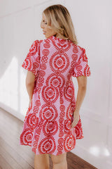 Sunny Outlook Eyelet Mini Dress in Pink