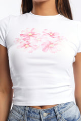 White Graphic Tee Short Sleeve