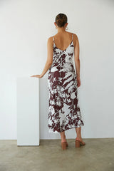 Leyla Floral Satin Maxi Dress